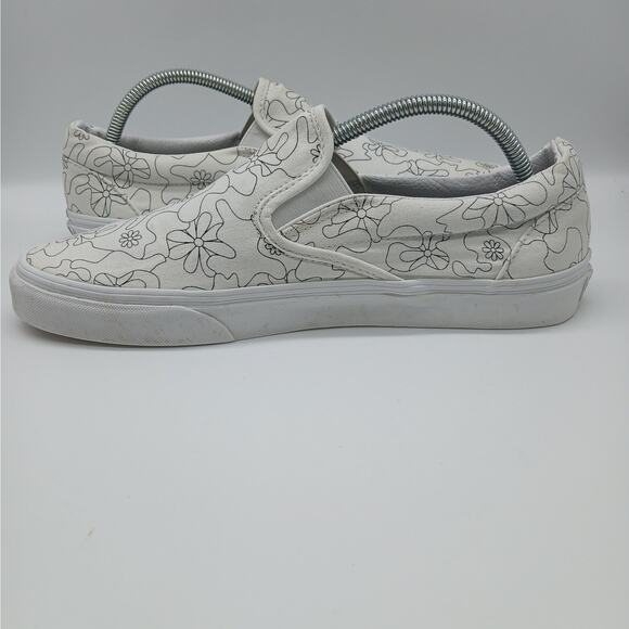 Vans Unisex Slip on U Paint Camo Daisy Skate Shoes White Black Size M10.5/W12.0 - Picture 7 of 11